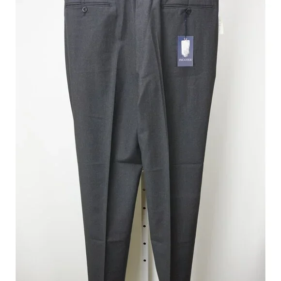 Incotex Charcoal Gray 100% Wool Dress Pants Sz 50 NEW